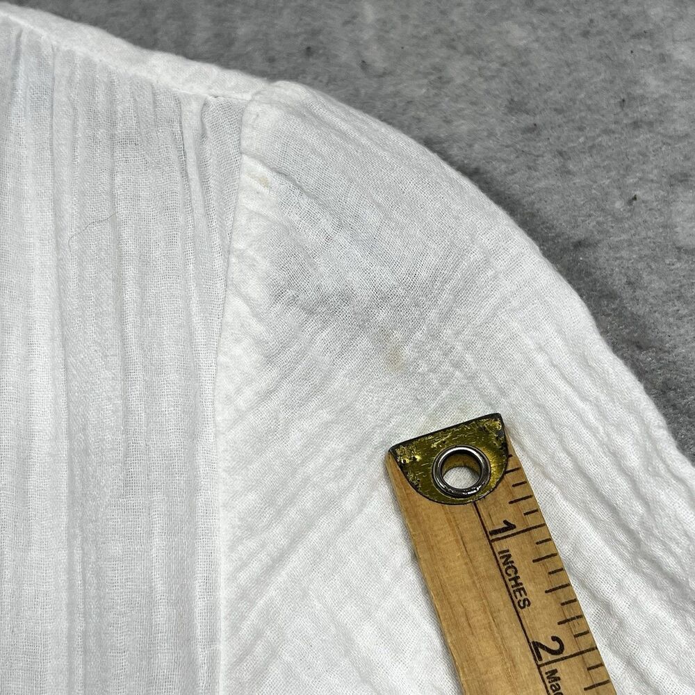 Anthropologie Dress XXS White Gauze Tiered Babydoll Cottage Core Short Sleeve - Picture 12 of 12